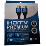Cable Hdmi A Hdmi Negro 3mtrs High Speed 55683 (caja Azul)