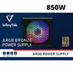 Fuente De Poder Certificada Infinytek 850 Wts 80 Plus Bronze 20+4 Pin 6*sata 2*p8 (p4+p4) 2*p8 (6+2) 2*ide1 Fan